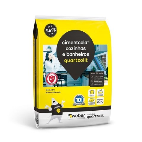 Argamassa Cimentcola Cozinhas e Banheiros Cinza Aci 20kg - Quartzolit