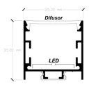 Ver imagem 4 de Luminária Led Linear Pendente Perfil 35x35mm 1 Metro 24w - Preto - 3000k
