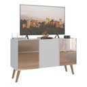 Ver imagem 1 de Rack Tv até 32 Polegadas Retrô com Espelhos Mp1078 Branco Natural