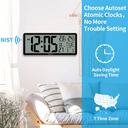 Ver imagem 2 de Relógio de Parede Digital Grande Wallarge de 14,5 '' Operado por Bateria com Números Enormes - Preto