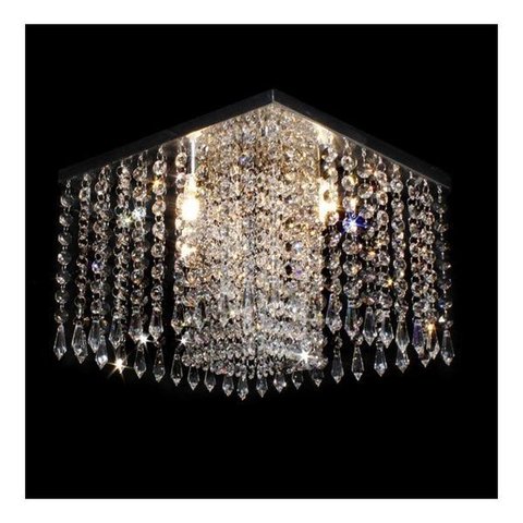 Lustre de Cristal Acrílico Alto Brilho Sala Quarto 30x30 Cm