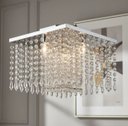 Ver imagem 2 de Lustre de Cristal Acrílico Alto Brilho Sala Quarto 30x30 Cm