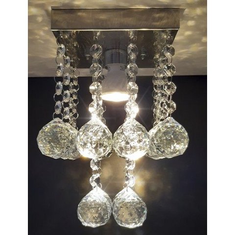 Lustre de Cristal Acrílico Alto Brilho 14x14 Cm 25 Cm