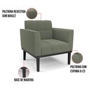 Ver imagem 7 de Poltrona Sala Base Madeira Fixa Pto Kit 2 Elisa Bouclê Menta D03 - D'Rossi