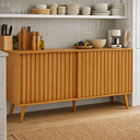 Ver imagem 5 de Buffet Aparador 2 Portas de Correr Moderno MDF MDP com Pé de Madeira Reforçado