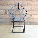Ver imagem 1 de 2 Cubos Decorativos - Quadrado Geométrico, Decoração Sala, Escritório - Toque 3d - Cor: Cinza