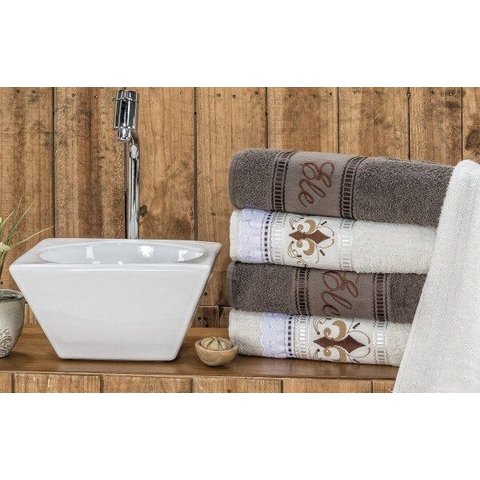 Jogo de Banho Ponto Russo 5 Peças:tabaco