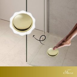 Ralo Inteligente Click Dourado Redondo 10x10cm - By Fineza - 2