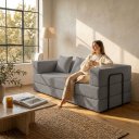Ver imagem 2 de Sofá Cama 3 Lugares na Caixa 190 cm Capri Bouclê B05 - D'Rossi