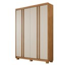 Ver imagem 1 de Guarda Roupa Lisboa 4 Portas Ripado 3 Gavetas 8 Prateleiras - Benetil
