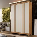 Ver imagem 2 de Guarda Roupa Lisboa 4 Portas Ripado 3 Gavetas 8 Prateleiras - Benetil