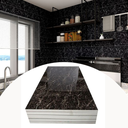 Ver imagem 2 de Kit 10 Placas Autocolantes Mármore Adesivo Vinílico Azulejo Preto Brilhoso 3d Brinovar