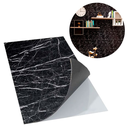 Ver imagem 1 de Kit 10 Placas Autocolantes Mármore Adesivo Vinílico Azulejo Preto Brilhoso 3d Brinovar
