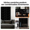 Ver imagem 6 de Kit 10 Placas Autocolantes Mármore Adesivo Vinílico Azulejo Preto Brilhoso 3d Brinovar