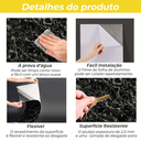 Ver imagem 7 de Kit 10 Placas Autocolantes Mármore Adesivo Vinílico Azulejo Preto Brilhoso 3d Brinovar