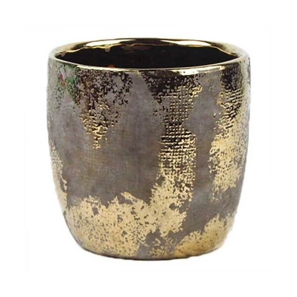 Vaso De Cerâmica Ouro Velho 13,5x14cm - 1