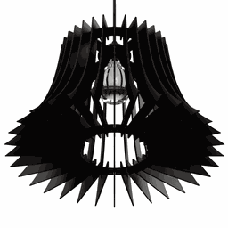 Luminária Teto tipo Pendente PANAMÁ MDF - Completa - Cor: Preta - 3 Luminária Teto tipo Pendente PANAMÁ MDF - Completa - Cor: Preta - 3