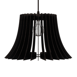 Luminária Teto tipo Pendente PANAMÁ MDF - Completa - Cor: Preta - 4 Luminária Teto tipo Pendente PANAMÁ MDF - Completa - Cor: Preta - 4