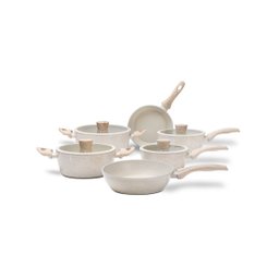 Jogo de Panelas 6 Peças Sirius Alumínio Fogão Indução Antiaderente Brinox Kit:vanilla/baunilha - 1