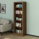 Ver imagem 6 de Estante Armário Alta Livreiro Multiuso Office 5 Prateleiras Nogal