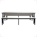 Ver imagem 2 de Conjunto Mesa para Refeitório 8 Lugares com Bancos Separados