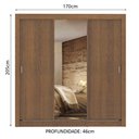 Ver imagem 4 de Guarda Roupa Casal Madesa Lyon 3 Portas de Correr com Espelho 2 Gavetas