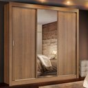 Ver imagem 1 de Guarda Roupa Casal Madesa Lyon 3 Portas de Correr com Espelho 2 Gavetas