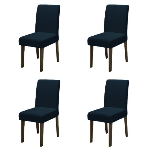 Conjunto com 4 Cadeiras Estofada Sala de Jantar Trieste Siena Cedro / Chumbo Dobuê