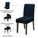Ver imagem 3 de Conjunto com 4 Cadeiras Estofada Sala de Jantar Trieste Siena Cedro / Chumbo Dobuê