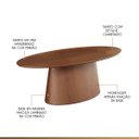 Ver imagem 2 de Mesa de Jantar Oval em Madeira Luiza 220x110cm Base Orgânica Ccs