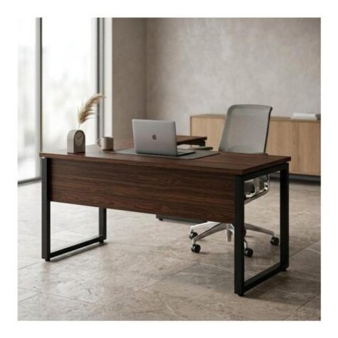 Mesa em L (Mesa 1,70m + Mesa Auxiliar) - c/ Gavetas - Workstart - Marsala/Preto - 25479