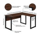 Ver mais imagens de Mesa em L (Mesa 1,70m + Mesa Auxiliar) - c/ Gavetas - Workstart - Marsala/Preto - 25479