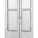 Ver imagem 2 de Porta Camarão Lambril com Vidro Aluminio Branco Linha 25 - 210x100 Direita