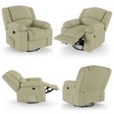 Ver mais imagens de Poltrona do Papai Reclinável Sala de Cinema Madrid Glider Manual Giratória Massagem USB Linho Bege G