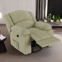 Ver imagem 1 de Poltrona do Papai Reclinável Sala de Cinema Madrid Glider Manual Giratória Massagem USB Linho Bege G