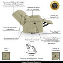 Ver imagem 3 de Poltrona do Papai Reclinável Sala de Cinema Madrid Glider Manual Giratória Massagem USB Linho Bege G