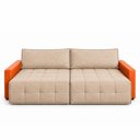 Ver imagem 6 de Sofá Retrátil Reclinável Living Cinema Linho/Corino 226cm Átrio – Paraná Metal:Bege