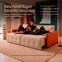 Ver imagem 4 de Sofá Retrátil Reclinável Living Cinema Linho/Corino 226cm Átrio – Paraná Metal:Bege