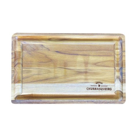 Tábua de Carne Teca com Canaleta Personalizada Mestre