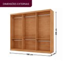 Ver imagem 3 de Guarda-Roupa Casal 100% MDF 3 Portas de Correr com Espelho Chile Off White/Marromle