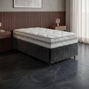 Ver imagem 2 de Cama Box com Colchão Solteiro Prisma Molas Ensacadas Cinza Preto Herval