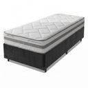 Ver imagem 1 de Cama Box com Colchão Solteiro Prisma Molas Ensacadas Cinza Preto Herval