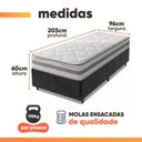 Ver imagem 6 de Cama Box com Colchão Solteiro Prisma Molas Ensacadas Cinza Preto Herval