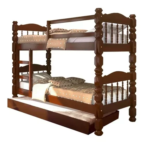 Ver imagem 1 de Beliche Torneada Cama Auxiliar de Madeira Maciça Resistente