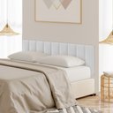 Ver imagem 1 de Cabeceira Modulada Estofada Adesiva 1 Módulo em Tiras 20x60cm Branco Gelo
