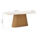 Ver imagem 3 de Mesa de Jantar 6 Lugares 180cm Tampo MDF e Vidro Canto Arredondado Olivia