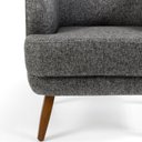 Ver imagem 3 de Poltrona Decorativa com Pés de Madeira Tamara D02 Linho Chumbo D-469 - Lyam Decor