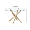 Ver imagem 4 de Mesa de Jantar Lara Base Aço Carbono Tampo 120cm Vidro 10mm Redondo Decorativa Bronze
