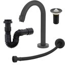 Ver imagem 1 de Torneira Banheiro Clean Preto Black+flexível+válvula+sifão