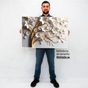 Ver imagem 2 de Quadro Decorativo Floral Luxo Cerejeira Branca em Moldura Caixa Tacolado Moldura Caixa 3cm Madeira C